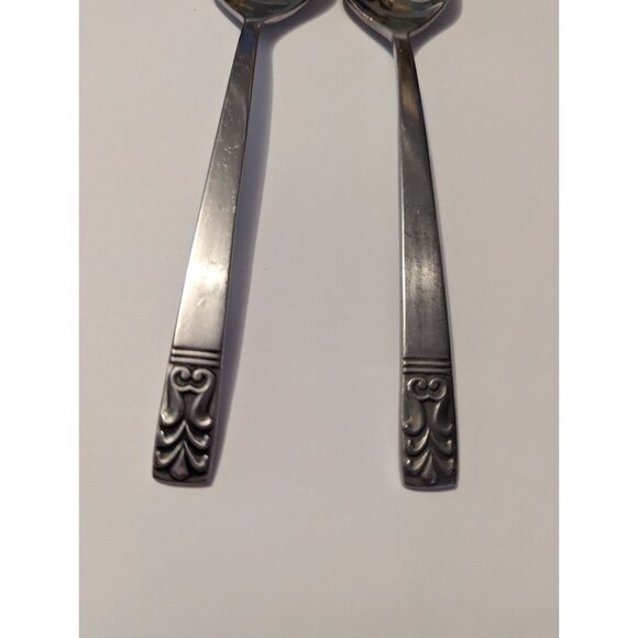 VTG CARLYLE Hong Kong stainless cameo pattern lot 2 tablespoons replacement - Picture 5 of 9